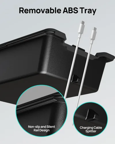 Miniatura 5 de HALOBLK Bandeja organizadora de consola central, diseño extraíble de dos niveles compatible con Tesla Model 3 (2021-2023) Modelo Y (2021-2024)