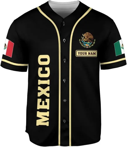 Miniatura 3 de Woseprints - Camiseta de béisbol mexicana personalizada para hombres y mujeres, con bandera mexicana, orgullo de la bandera mexicana