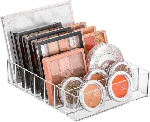 TWUTGAYW Organizador de paleta de sombras de ojos, organizadores de maquillaje acrílico transparente y soporte de almacenamiento, organizador de