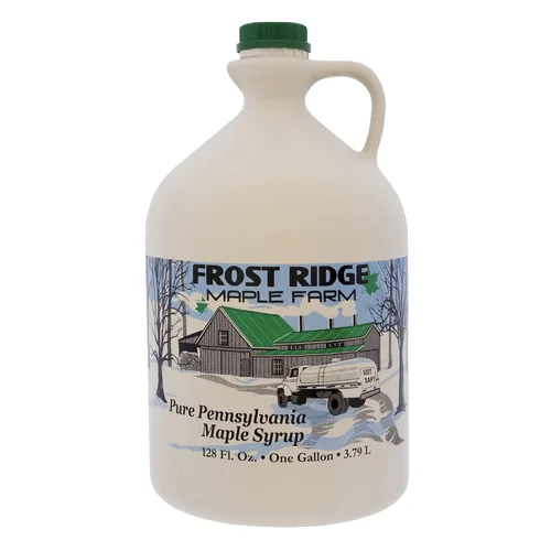 Frost Ridge Maple Farm, Jarabe de arce orgánico, grado A, galón (128 onzas líquidas), rico en ámbar medio