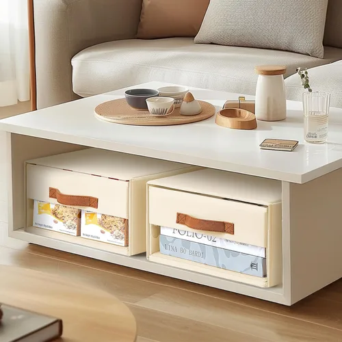 Miniatura 2 de DIMJ Organizadores de armario y almacenamiento - Contenedores de tela con cajones para armario, organizadores de ropa plegables con ventana Beige