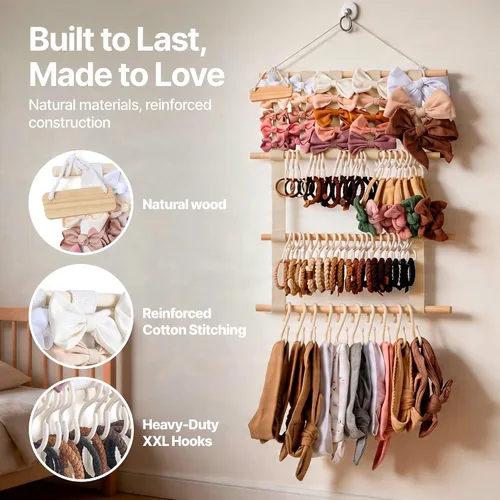 Miniatura 5 de Bow Holder for Girls Hair Bows, Hair Bow Organizer, Headband Holders, Hanger Wall, Clip Organizer, Ribbon Storage for BabyGirl Nursery Wall Decor