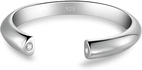 Miniatura 9 de BoRuo aro para el dedo del pie de plata de ley 925, anillo ajustable hipoalergénico de 2-4 mm