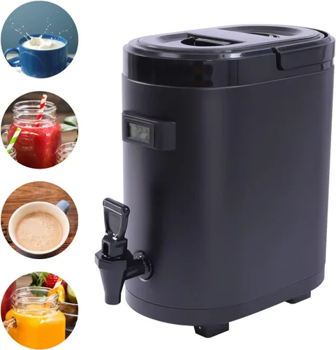 Miniatura 6 de Dispensador de bebidas aislado, dispensador de bebidas frías y calientes de acero inoxidable de 8 litros/2.11 galones, dispensador de bebidas