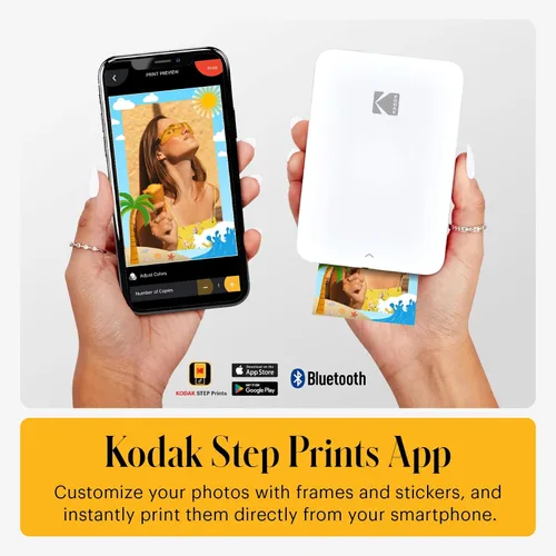 Miniatura 5 de KODAK Step Slim - Impresora instantánea de fotos para smartphone portátil y elegante, inalámbrica - Fotos adhesivas de 5 x 8 cm en Zink - Imprime