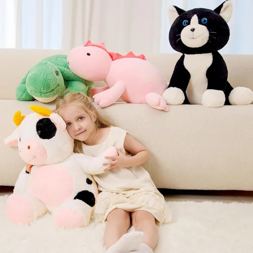 Miniatura 6 de JOD® Peluche de gato negro con peso de 27 pulgadas, animal de peluche de gato negro con peso, lindos peluches de 5 libras almohada suave juguete