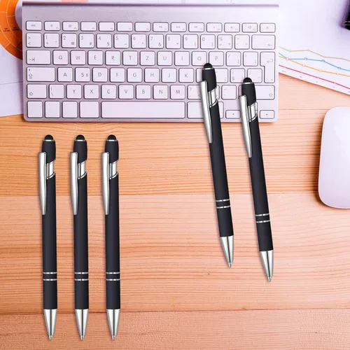 Miniatura 5 de 36 bolígrafos de tinta azul con lápiz capacitivo 2 en 1 para pantallas táctiles, colegio, oficina, compañeros de trabajo (negro)