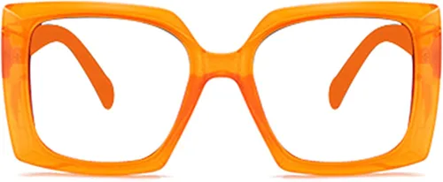 Miniatura 2 de Lentes de lectura cuadrados retro con bloqueo de luz azul para mujeres y hombres, de gran tamaño, antirreflejos, lentes UV Naranja