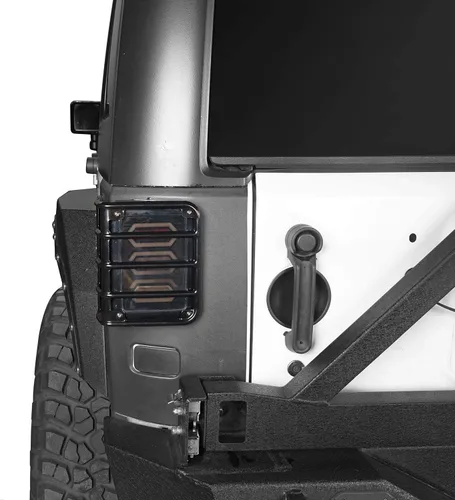 Miniatura 4 de Hooke Road Wrangler - Fundas para luz trasera Euro Guard en negro para Jeep Wrangler JK y JKU Unlimited 2007-2018 - Par
