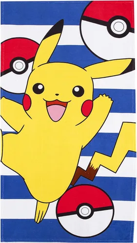 Northwest Toalla de playa Pokémon – Diseño de Pikachu y Poké Ball – Toalla suave y absorbente de 30 x 60 pulgadas para baño, piscina o playa