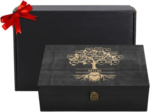 Miniatura 13 de Caja de Recuerdos de Madera Personalizada con Grabado Personalizado Caja de Memoria de Aventura para Parejas Recuerdos de Viaje Fotos Cartas - Cajas