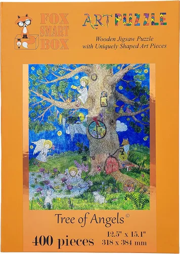 Miniatura 9 de Paquete de madera para adultos – Piezas de forma única – Fabricado en los Estados Unidos por FoxSmartBox – 400 piezas – Árbol de los Ángeles