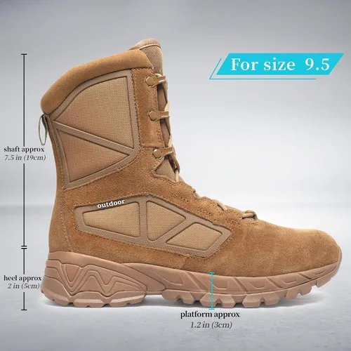 Miniatura 3 de Botas de trabajo tácticas militares para hombre, ligeras, con cremallera lateral, botas de combate del ejército, para senderismo