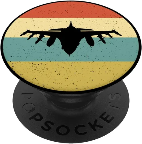 Fighter Plane Vintage Retro Pilot Gift Idea Man PopSockets Swappable PopGrip