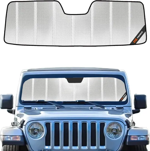 Miniatura 9 de Protección solar para parabrisas Pigenius para Jeep Wrangler JL 2018-2025, protector solar para ventana delantera Gladiator 2020-2025 - AstraGuard