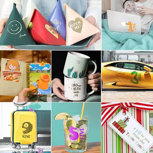 Miniatura 6 de Vinilo inteligente permanente para Cricut Joy, 36 hojas (5.5 x 12 pulgadas), vinilo adhesivo para manualidades, paquete de vinilo de 15