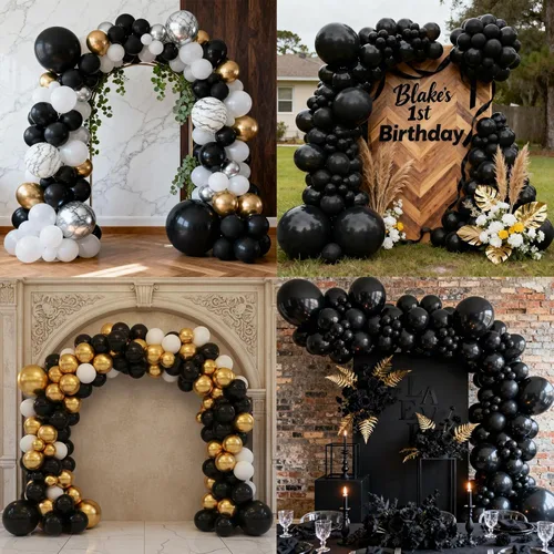 Miniatura 5 de Patimate Paquete de 150 globos negros de látex negro mate de 5 pulgadas para cumpleaños, graduación, jubilación, boda, aniversario, baby shower