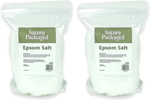 Sal de Epsom (48 onzas) – Directa desde la orilla del mar muerto – Sal orgánica como exfoliantes corporales, sal de baño y baño de pies, 2 paquetes