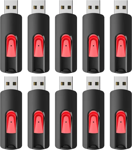 Miniatura 8 de RAOYI 10 unidades de unidades de memoria USB de 4 GB deslizantes retráctiles a granel USB 2.0 pulgar, unidad de salto, unidad de cremallera