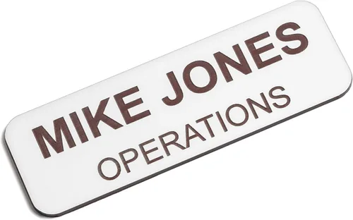 Miniatura 21 de Insignias de identificación con nombre grabadas personalizadas: identificación personalizada con pin o respaldo magnético, 1 pulgada x 3 pulgadas
