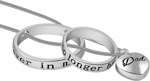 Miniatura 2 de Collar Cring Coco de urna de cremación No Longer by My Side, Forever in My Heart tallado, para hombre y mujer