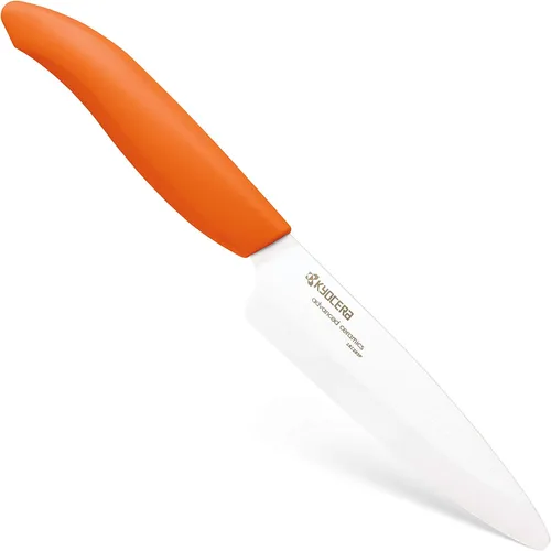 Miniatura 3 de Kyocera Ceramic Revolution - Cuchillo utilitario de 4.5 pulgadas, mango naranja, hoja blanca