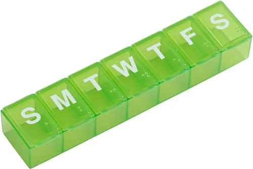 EZY DOSE Weekly (7-Day) Daily Pill Case, Medicine Planner, Vitamin Organizer, Supplement Container, Convenient and Easy to Use, Large Compartments,