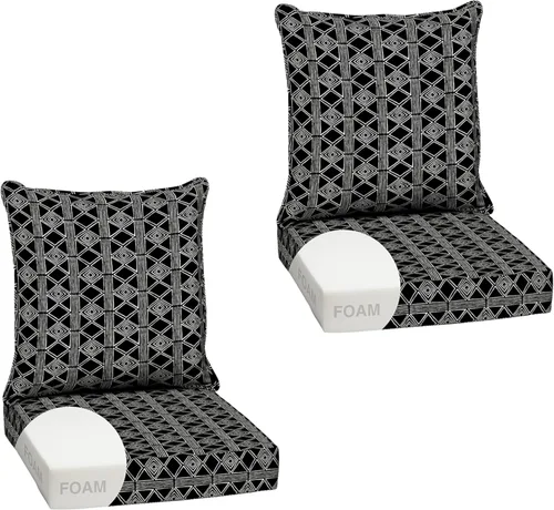 Miniatura 32 de Arden Outdoor Deep Seat Cushion Set, 24 x 24 pulgadas, Cojín para patio resistente al clima, a la lluvia y a la decoloración para silla, sofá y sofá