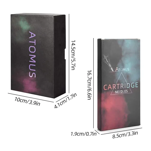 Miniatura 7 de ATOMUS - Kit de máquina de tatuaje giratoria, cartucho estilo bolígrafo de tatuaje, ametralladora con fuente de alimentación, 50 piezas, agujas