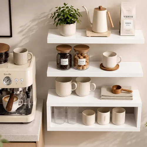 Miniatura 3 de RANK Estantes de baño sobre el inodoro, estantes flotantes montados en la pared, almacenamiento de papel higiénico, estante pequeño de decoración