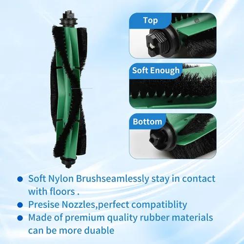 Miniatura 2 de Piezas de repuesto compatibles con aspiradora Irobot Roomba Y0110 Y013420 Y0140 Y054020 Q011 Q0120 Q052, 1 cepillo de rodillo, 6 y 6 cepillos