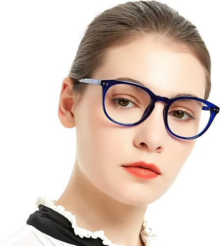 Miniatura 14 de MARE AZZURO Gafas de Lectura Redondas de Gran Tamaño para Mujer, Diseño de Lector 1.00 1.25 1.50 1.75 2.00 2.25 2.50 2.75 3.00 3.50 (Azul, 2.25)