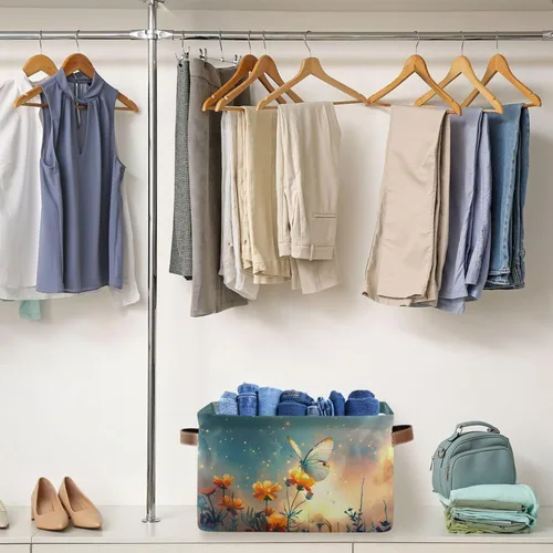 Miniatura 5 de senya Cesta de almacenamiento 1 unids grande plegable bolsa de ropa rectangular plegable tela cesta de lavandería plegable cubo de lavado plegable