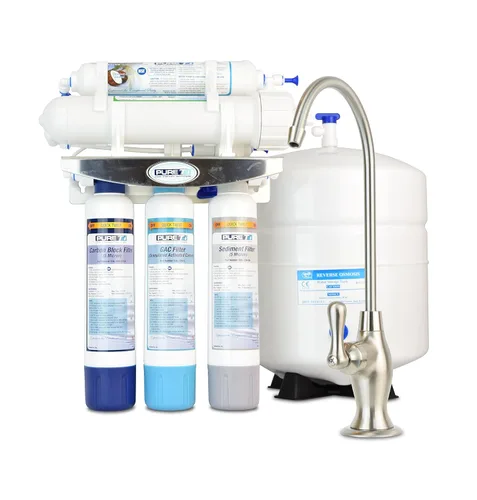 PureT Sistema de filtro de agua de ósmosis inversa delgado E3RO550-EZ - 50 galones por día