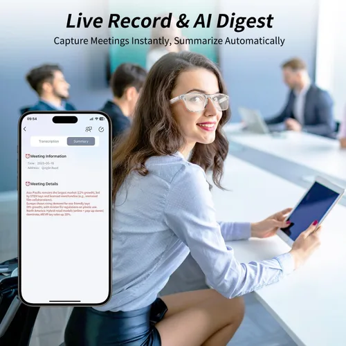 Miniatura 6 de Lentes inteligentes, lentes Bluetooth AI para mujeres/hombres con traducción instantánea e interpretación en 144 idiomas, lentes de transición