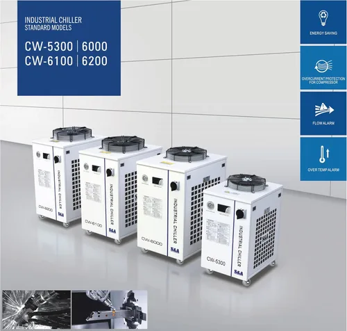 Miniatura 8 de S&A Enfriador de agua industrial genuino CW-6000AN para tubo láser de CO2, husillo CNC, impresora ULTRAVIOLETA