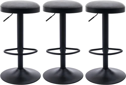 Miniatura 21 de Taburetes de bar sin espalda, taburetes de bar ajustables redondos individuales para encimera de cocina, taburete giratorio de altura de barra, beige