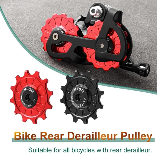 Miniatura 6 de 11T/12T/13T - Polea de cambio trasero para bicicleta, rodamiento tensor, juego de polea de rueda de jockey para bicicletas de montaña MTB, Negro-11T
