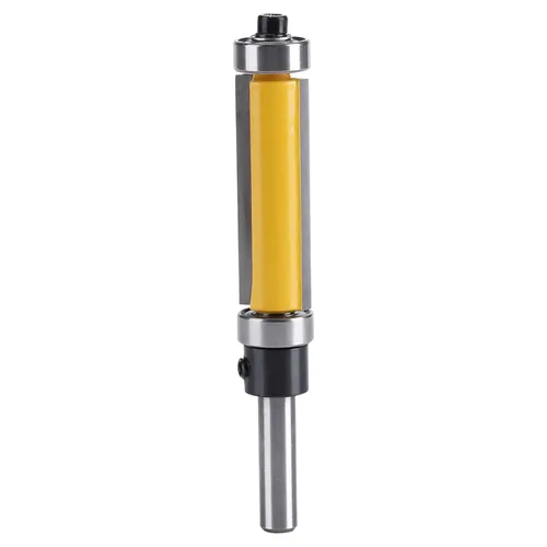 Broca de enrutador con borde empotrado, vástago de 1/4", 1-1/2" de altura, rodamientos superior e inferior, con punta de carburo, para madera