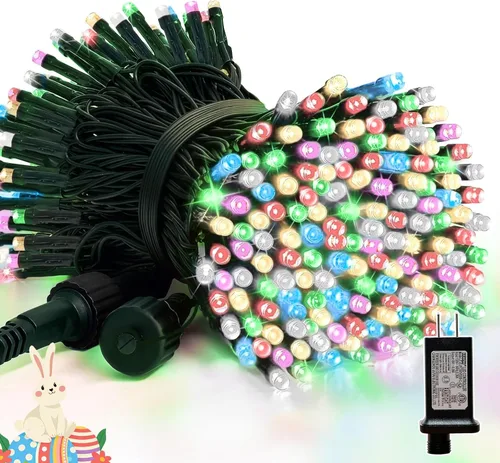 Miniatura 14 de LAMPHOME - Cadena de luces LED de 500 luces para exteriores, 46 pies, con 16 modos, luces impermeables verdes, rojas y rojas-verdes agrupadas