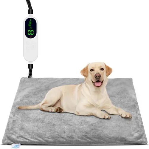 Miniatura 9 de Cama térmica para gatos de interior, almohadilla térmica eléctrica para mascotas para perros y gatos con temporizador, almohadilla térmica de 9