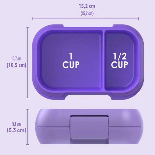Miniatura 6 de Bentgo Snack para niños, contenedor de 2 compartimentos a prueba de fugas para aperitivos y comidas pequeñas, cierre fácil de abrir, apto