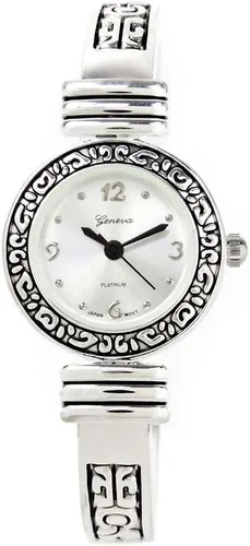 Miniatura 5 de STC Reloj de pulsera decorado estilo occidental plateado para mujer