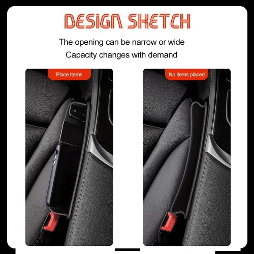 Miniatura 6 de ASUBHA Organizador de espacio para asiento de automóvil, almacenamiento de asiento de automóvil, organizador de consola central con ranuras