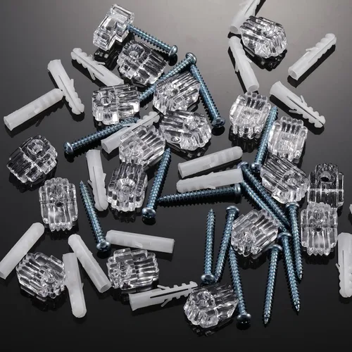 Miniatura 3 de Blulu Paquete de 20 clips sujetadores de espejo para vidrio de 6 mm (6/25 pulgadas), kit para colgar espejos en la pared, sujetadores de retención