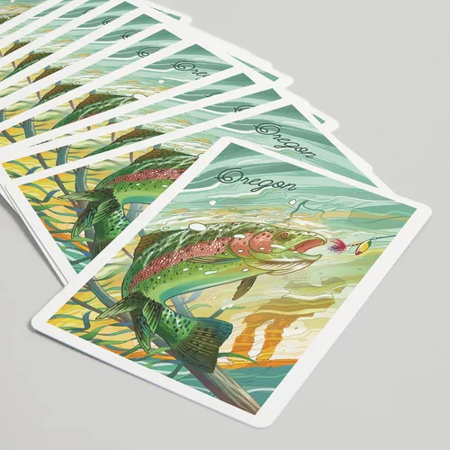 Miniatura 5 de Lantern Press Oregon, Fishing, Underwater Trout, 52 Playing Cards for Adults, Poker Size Card Deck