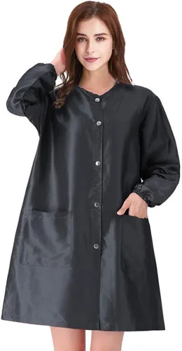 TOPTIE Negro Salón Smock Peluquero Ropa de Trabajo Peluquería Cabo Estilista Peluquero Chaqueta de Peluquero Mascotas