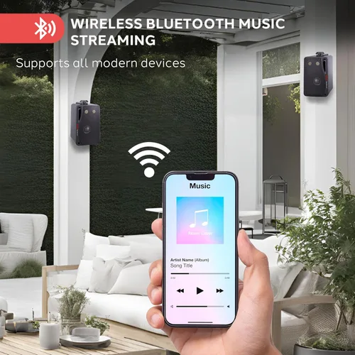 Miniatura 3 de Pyle PDWR42BBT - Altavoz Bluetooth inalámbrico impermeable para exteriores, 3.5 pulgadas, par de 3 vías, pasivo, resistente a la intemperie, sistema