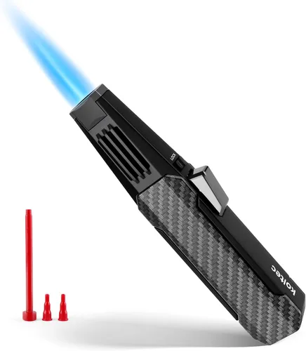 Miniatura 8 de Linterna de butano, encendedor de cocina resistente al viento para exteriores, recargable y ajustable, con llama de chorro de butano con seguridad