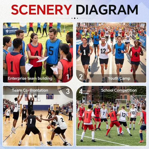 Miniatura 4 de Suhine 48 piezas de Penny de fútbol para deportes, varios colores, chalecos de fútbol Scrimmage Team Practice Jersey para adultos y niños